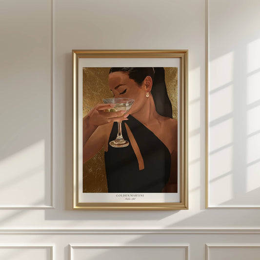 Golden Martini Poster