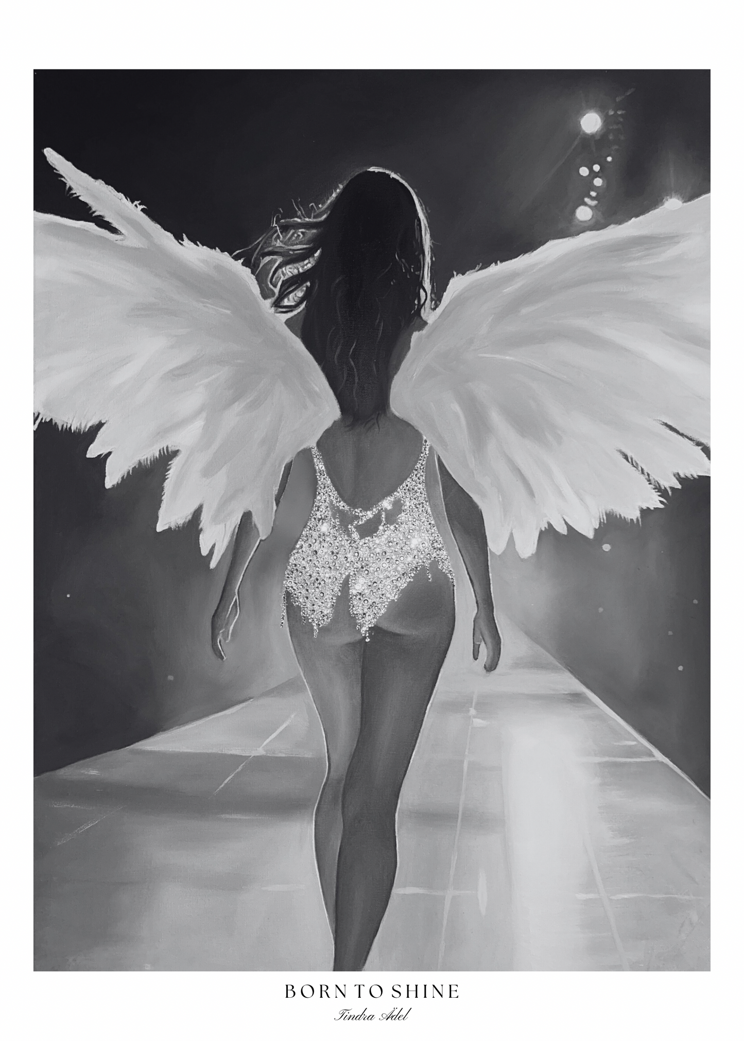 Born to Shine Poster - black n white