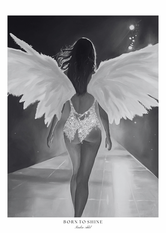 Born to Shine Poster - black n white